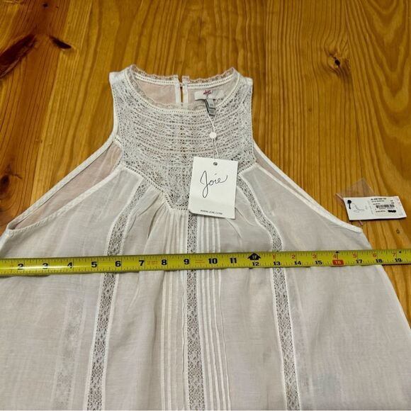NWT Joie Women Size XS Seta Tank Porcelain Lace Boho High Neck Sheer Femme - Picture 10 of 11